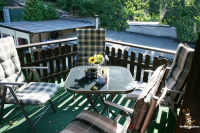 Großer Balkon Ferienwohnung Sperlingslust